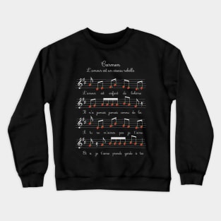 Carmen Opera Roses Music Sheet Artwork Georges Bizet Crewneck Sweatshirt